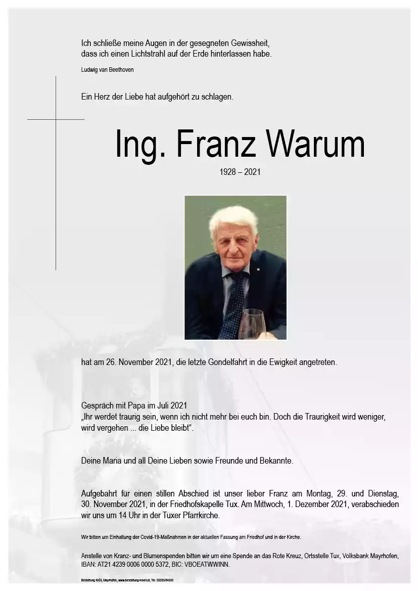 Parte von Ing. Franz Warum